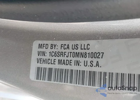 2021 Ram 1500 Laramie 4X4 5'7 Box из США, поврежденный, VIN 1C6SRFJT0MN810027